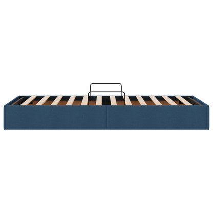 Letto ottomano con archiviazione Blu 90 x 200 cm Tessuto | homemem39