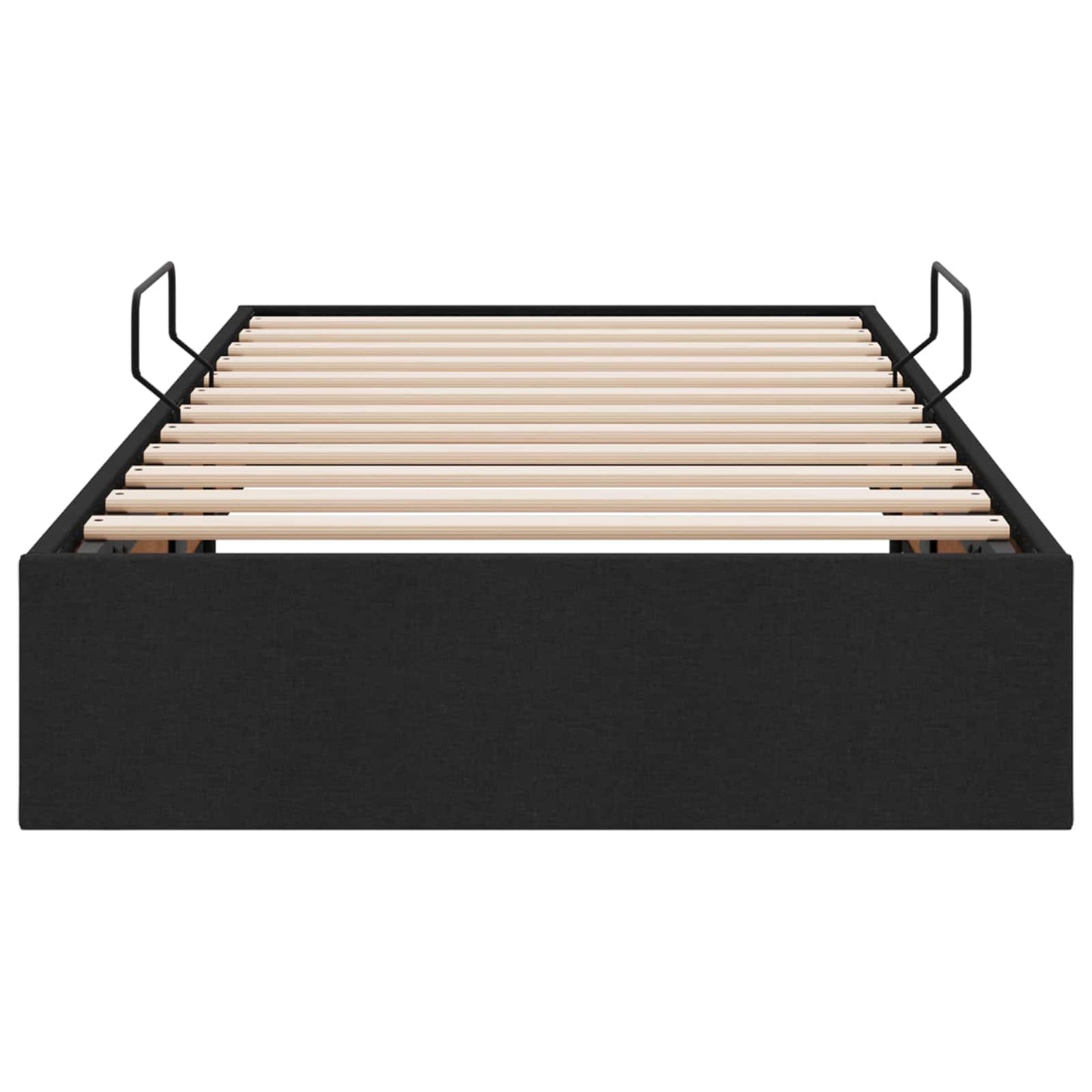 Letto ottomano con archiviazione Nero 100 x 200 cm Tessuto | homemem39