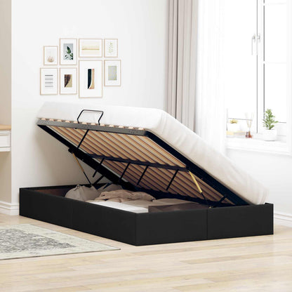 Letto ottomano con archiviazione Nero 120 x 200 cm Tessuto | homemem39