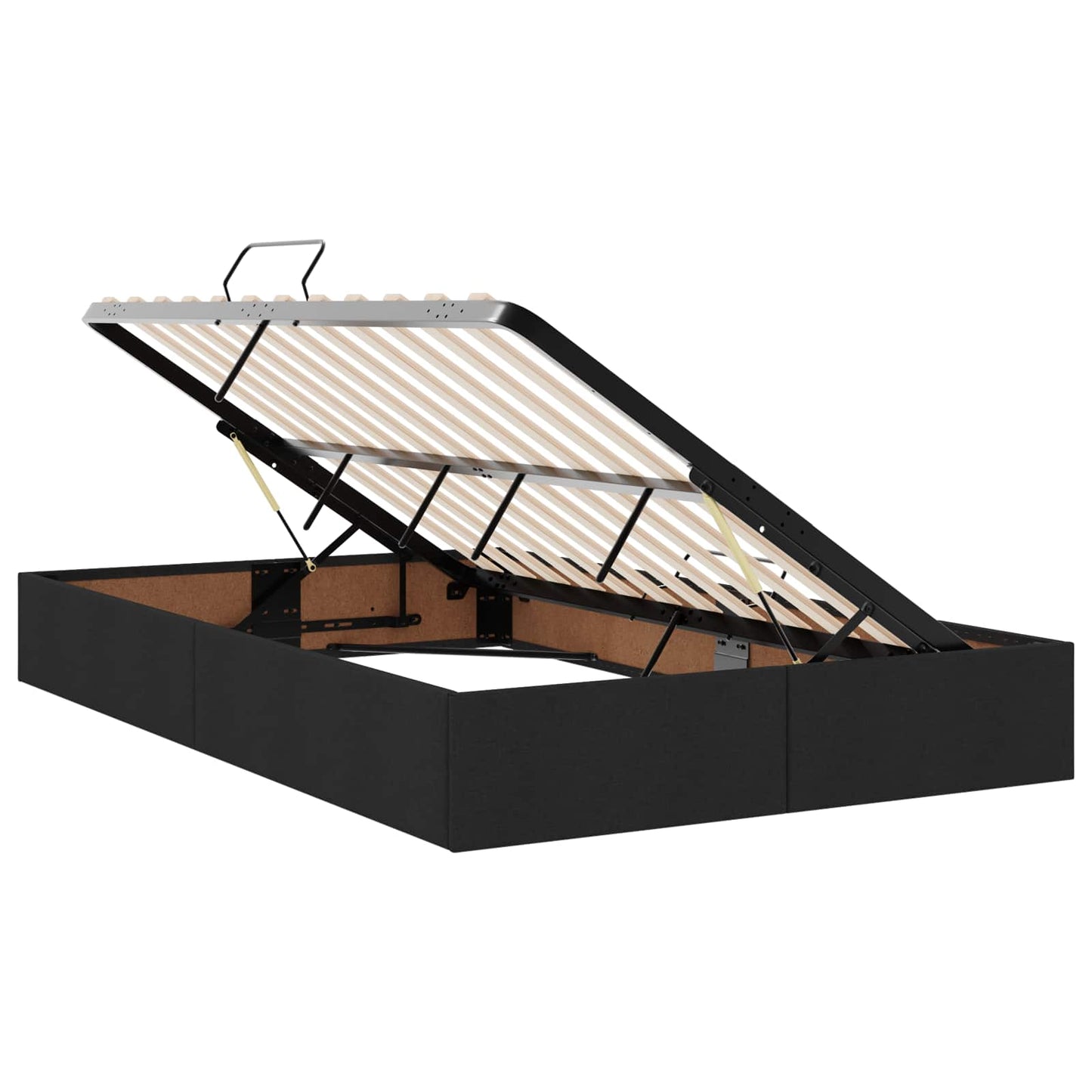 Letto ottomano con archiviazione Nero 120 x 200 cm Tessuto | homemem39