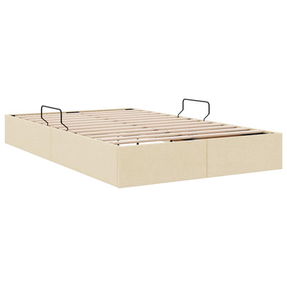 Letto ottomano con archiviazione Crema 120 x 200 cm Tessuto | homemem39