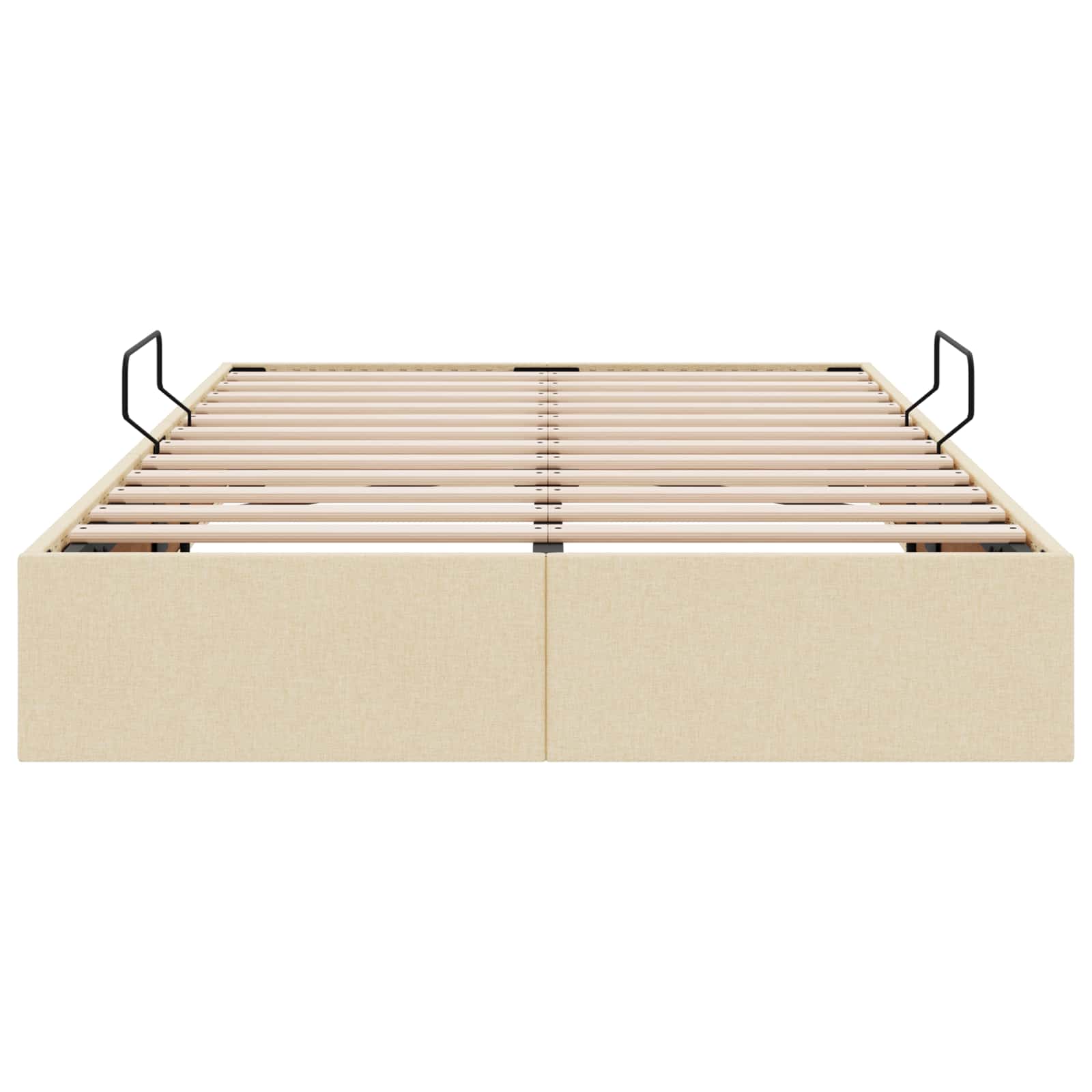 Letto ottomano con archiviazione Crema 120 x 200 cm Tessuto | homemem39