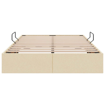 Letto ottomano con archiviazione Crema 120 x 200 cm Tessuto | homemem39