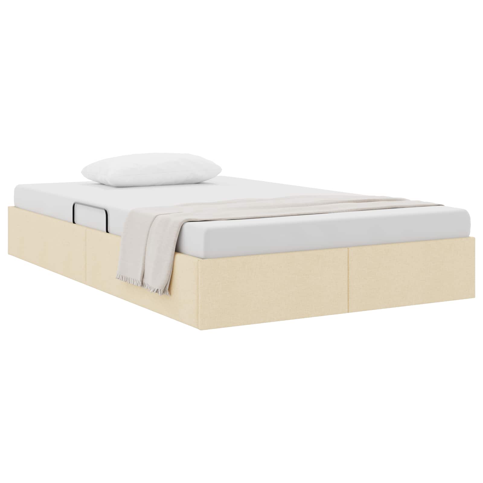 Letto ottomano con archiviazione Crema 120 x 200 cm Tessuto | homemem39