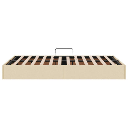Letto ottomano con archiviazione Crema 120 x 200 cm Tessuto | homemem39