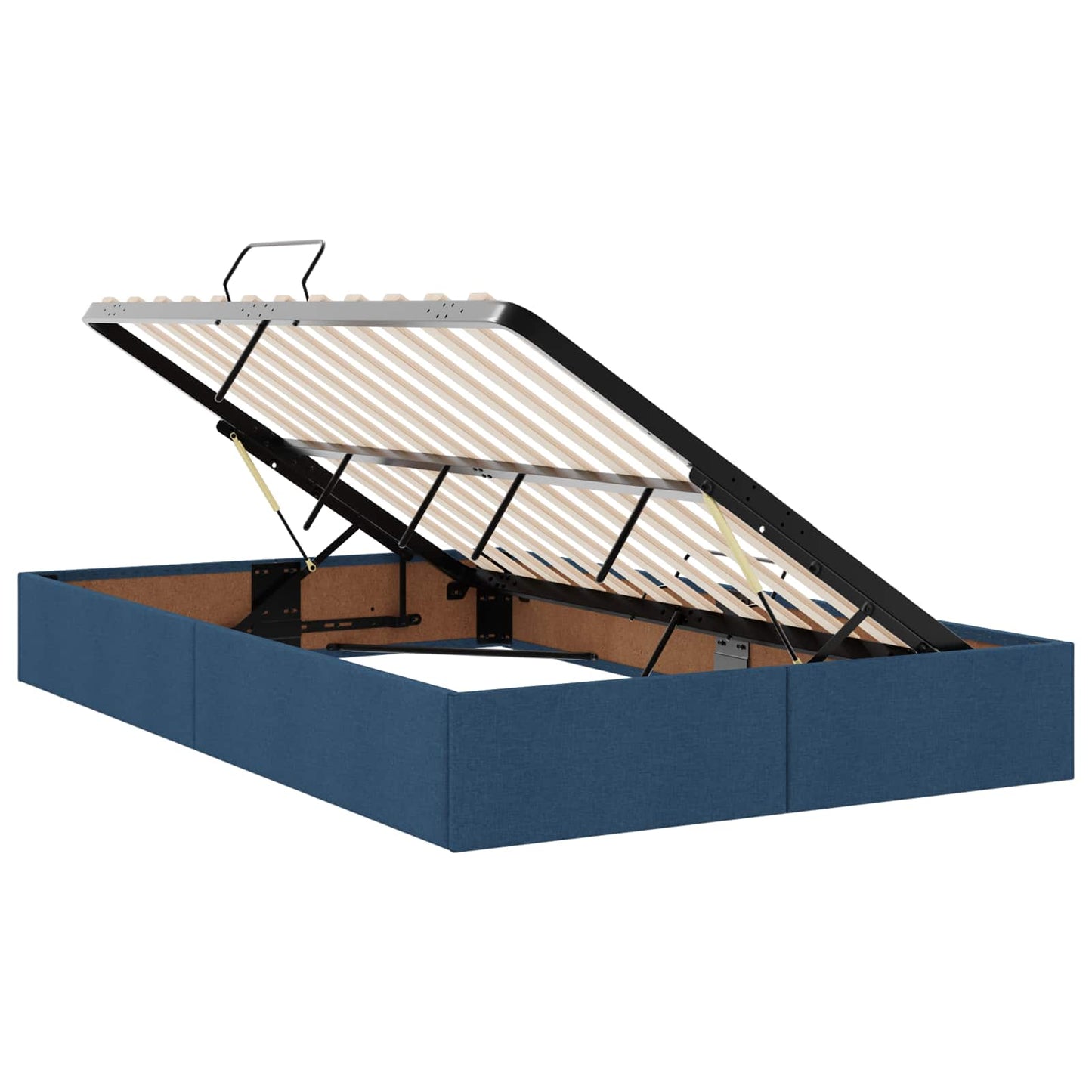 Letto ottomano con archiviazione Blu 120 x 200 cm Tessuto | homemem39