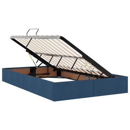 Letto ottomano con archiviazione Blu 120 x 200 cm Tessuto | homemem39