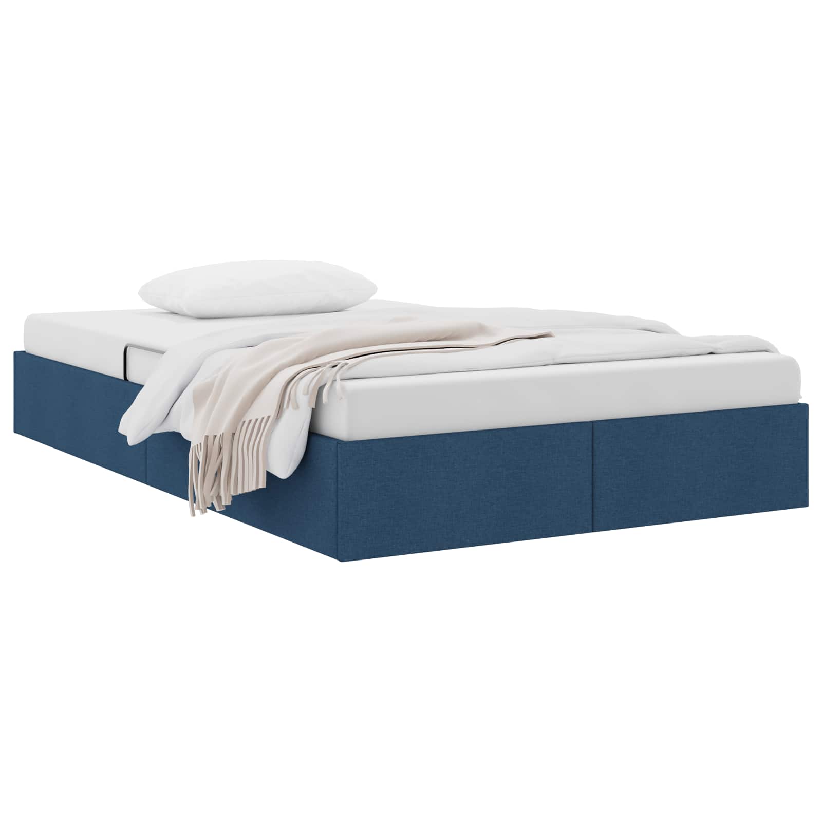 Letto ottomano con archiviazione Blu 120 x 200 cm Tessuto | homemem39