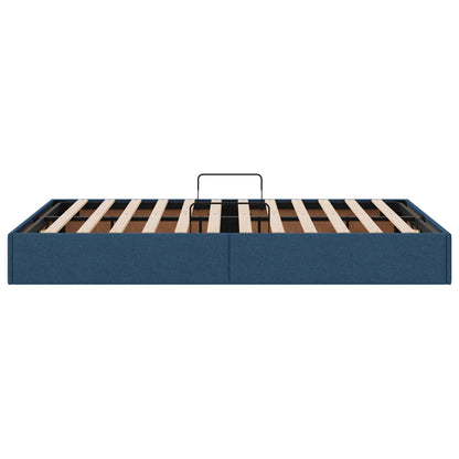 Letto ottomano con archiviazione Blu 120 x 200 cm Tessuto | homemem39