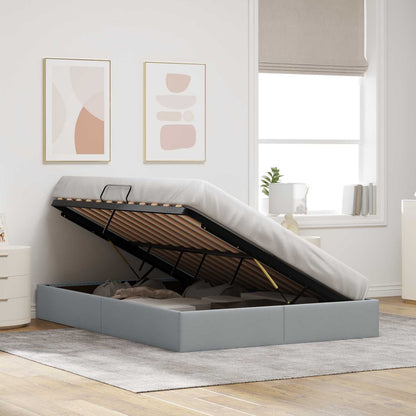Letto ottomano Grigio chiaro 140 x 190 cm Tessuto | homemem39