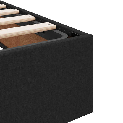 Letto ottomano con archiviazione Nero 140 x 190 cm Tessuto | homemem39