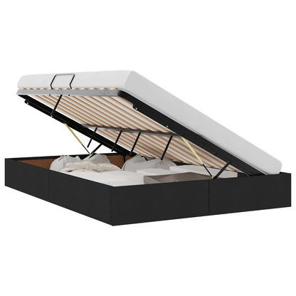 Letto ottomano con archiviazione Nero 140 x 190 cm Tessuto | homemem39