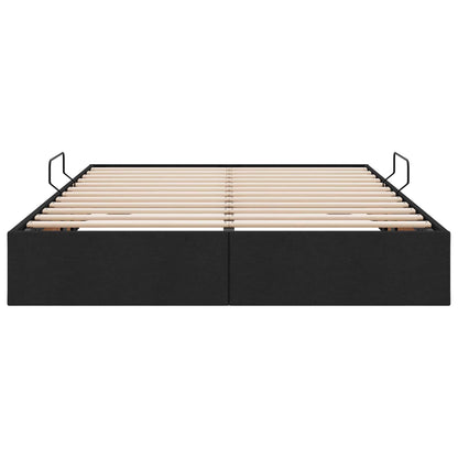 Letto ottomano con archiviazione Nero 140 x 190 cm Tessuto | homemem39