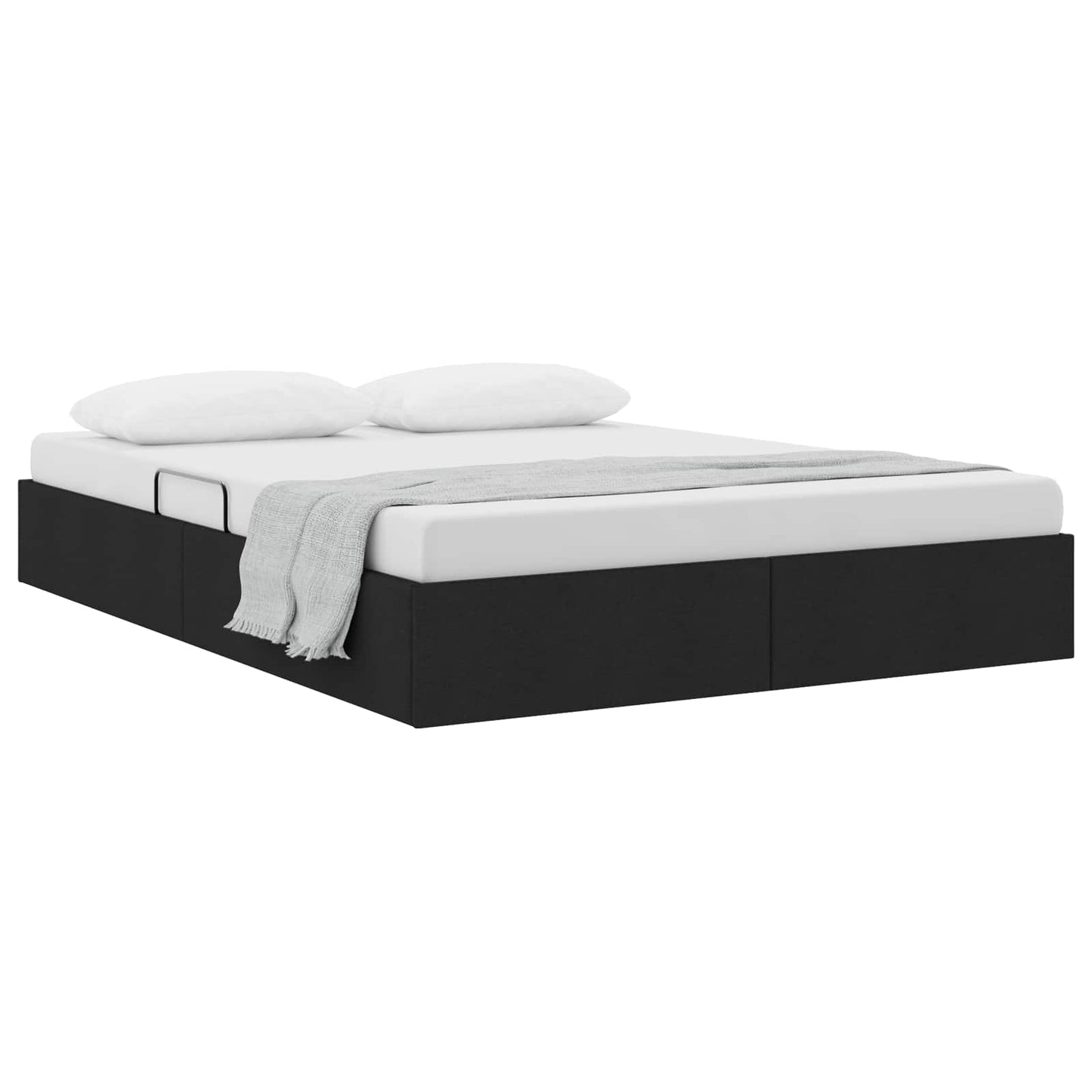 Letto ottomano con archiviazione Nero 140 x 190 cm Tessuto | homemem39