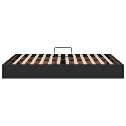 Letto ottomano con archiviazione Nero 140 x 190 cm Tessuto | homemem39
