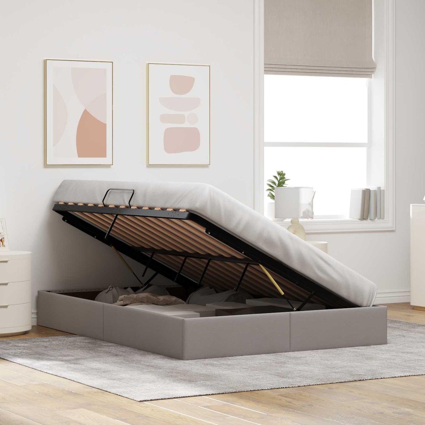 Letto ottomano con archiviazione Talpa 140 x 190 cm Tessuto | homemem39