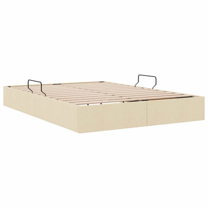 Letto ottomano con archiviazione Crema 140 x 190 cm Tessuto | homemem39