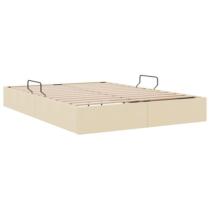 Letto ottomano con archiviazione Crema 140 x 190 cm Tessuto | homemem39