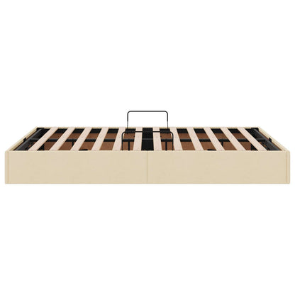Letto ottomano con archiviazione Crema 140 x 190 cm Tessuto | homemem39