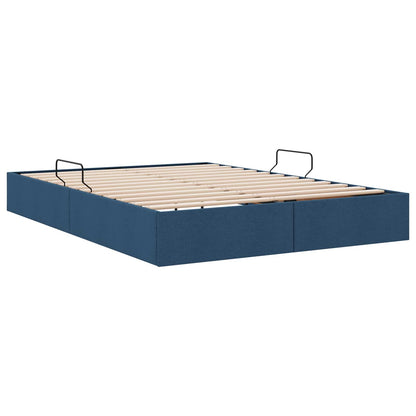 Letto ottomano con archiviazione Blu 140 x 190 cm Tessuto | homemem39