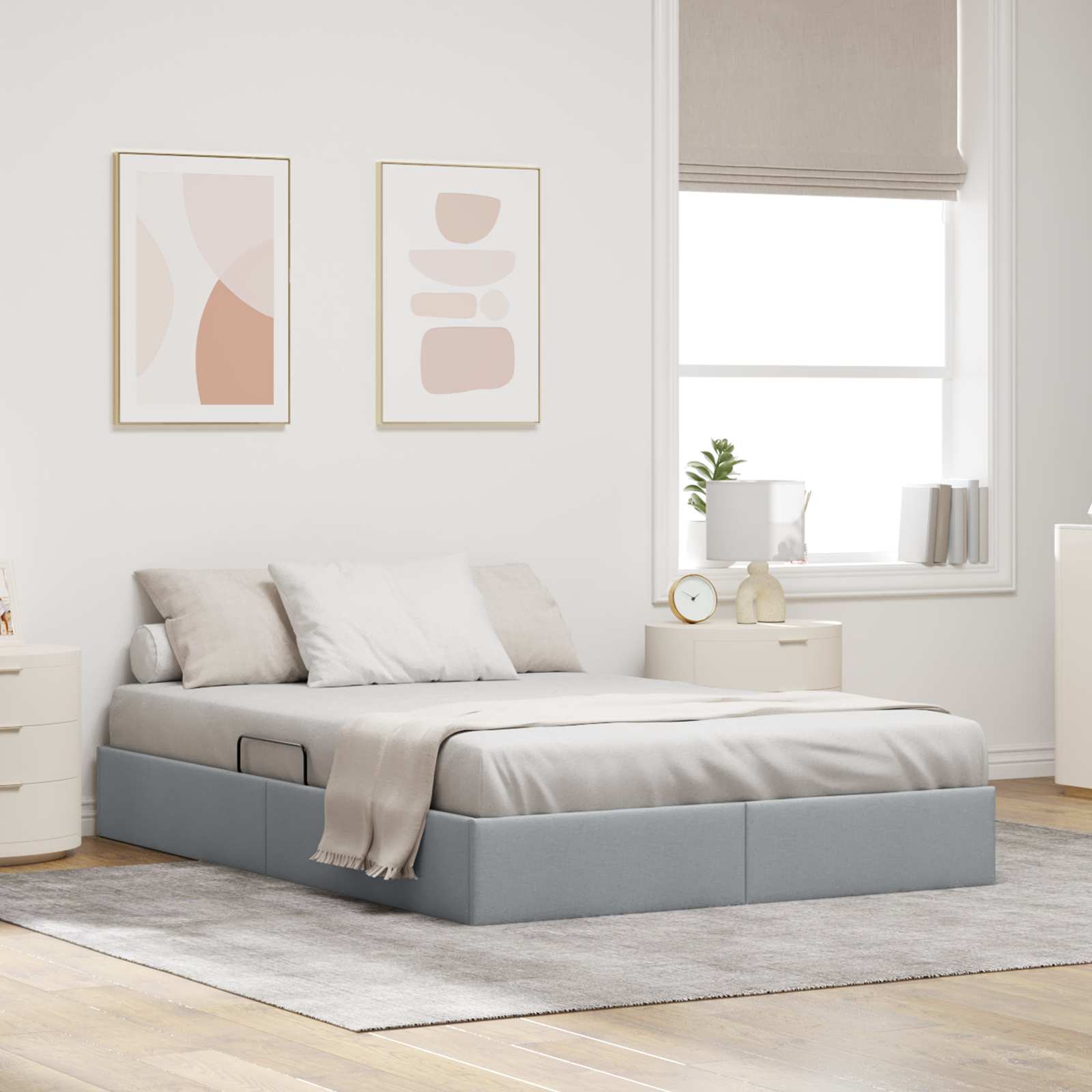 Letto ottomano Grigio chiaro 140 x 200 cm Tessuto | homemem39