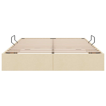 Letto ottomano con archiviazione Crema 140 x 200 cm Tessuto | homemem39