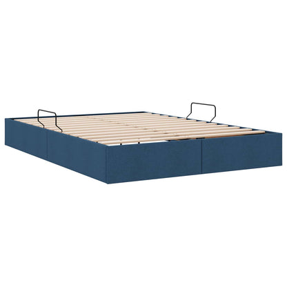 Letto ottomano con archiviazione Blu 140 x 200 cm Tessuto | homemem39