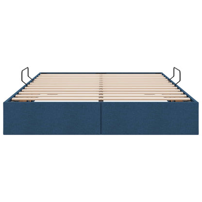 Letto ottomano con archiviazione Blu 140 x 200 cm Tessuto | homemem39