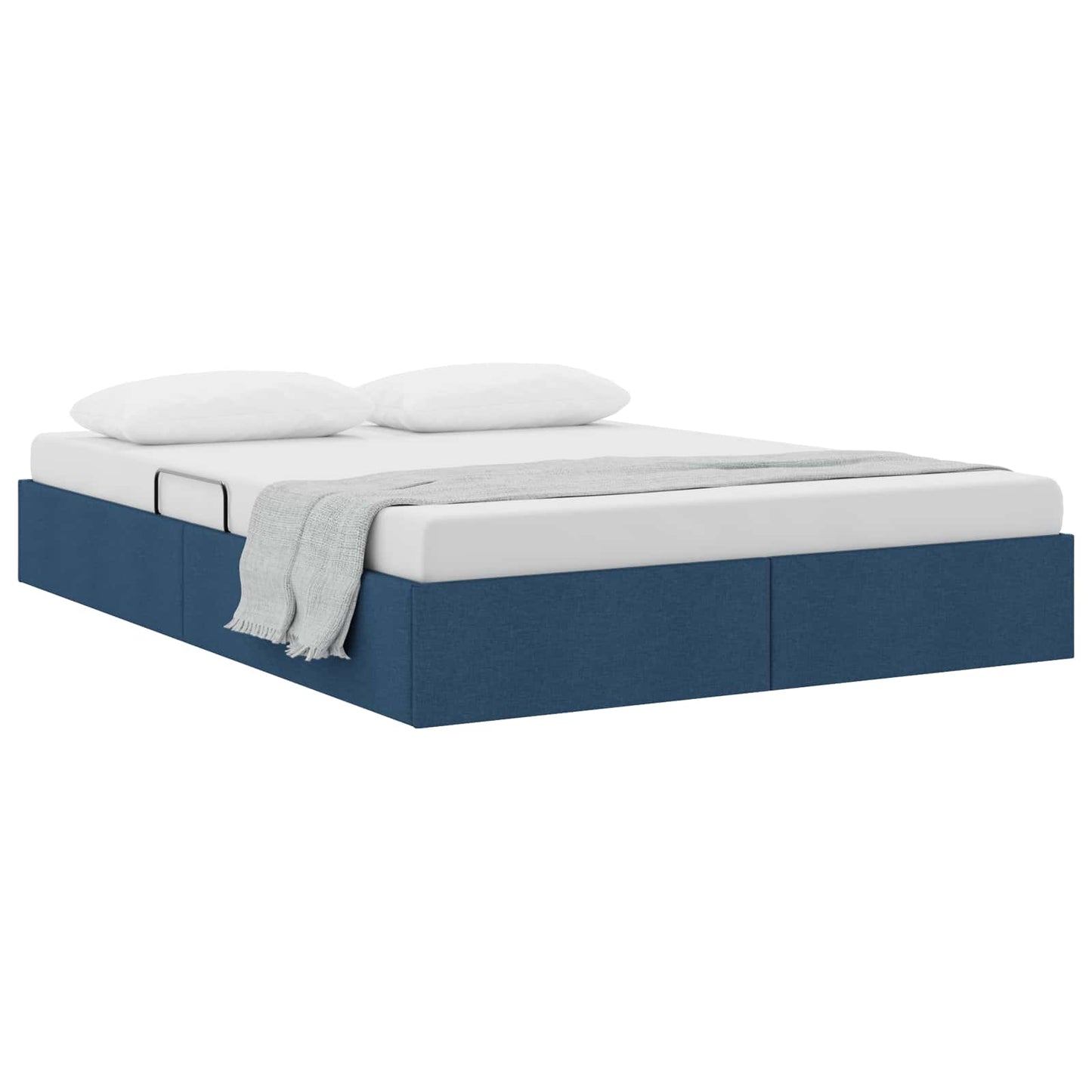 Letto ottomano con archiviazione Blu 140 x 200 cm Tessuto | homemem39