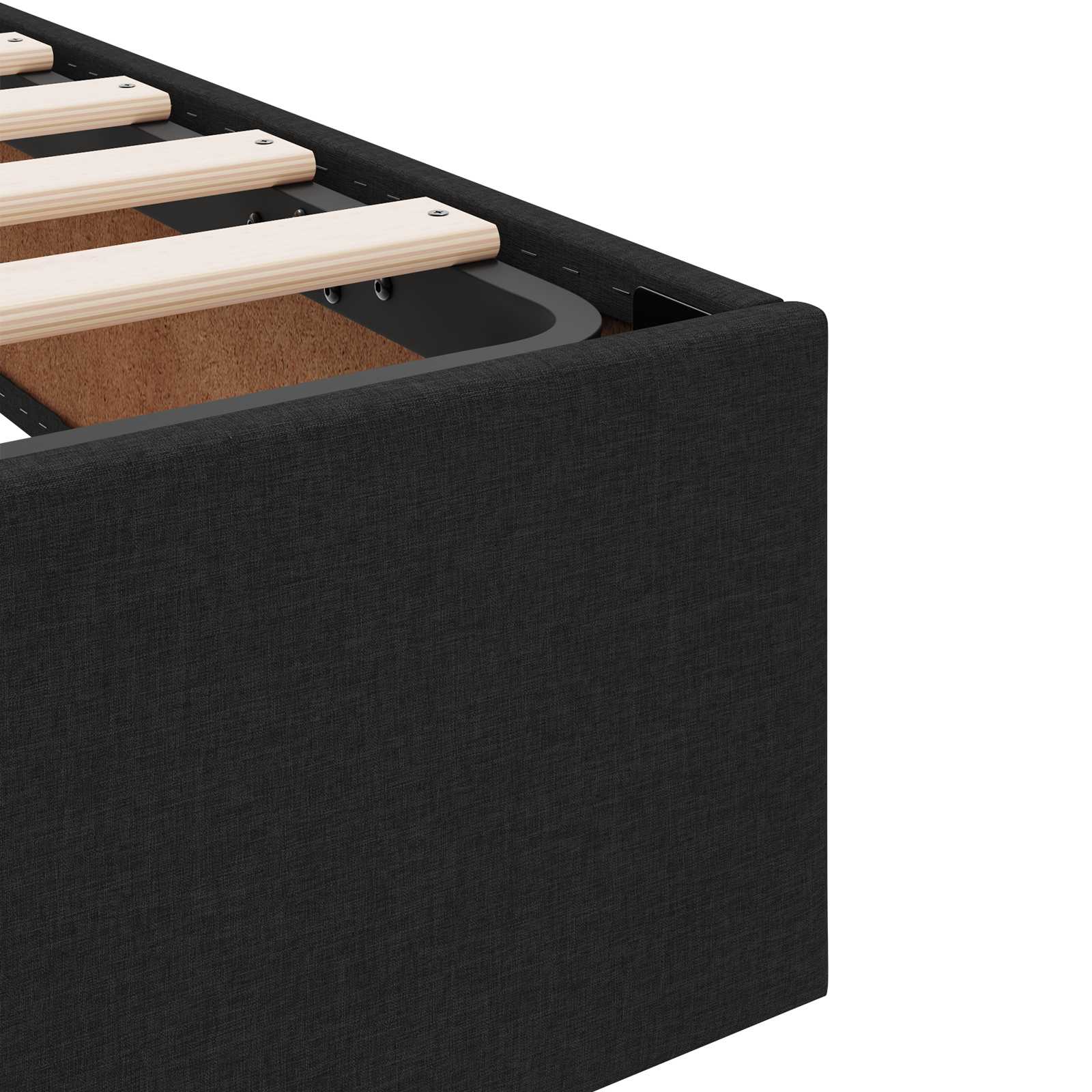 Letto ottomano con archiviazione Nero 160 x 200 cm Tessuto | homemem39