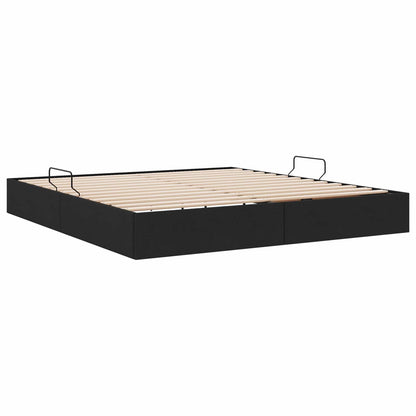 Letto ottomano con archiviazione Nero 160 x 200 cm Tessuto | homemem39