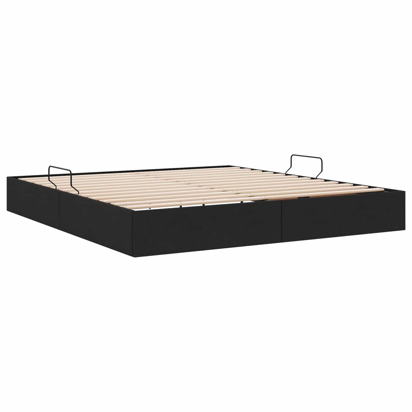 Letto ottomano con archiviazione Nero 160 x 200 cm Tessuto | homemem39