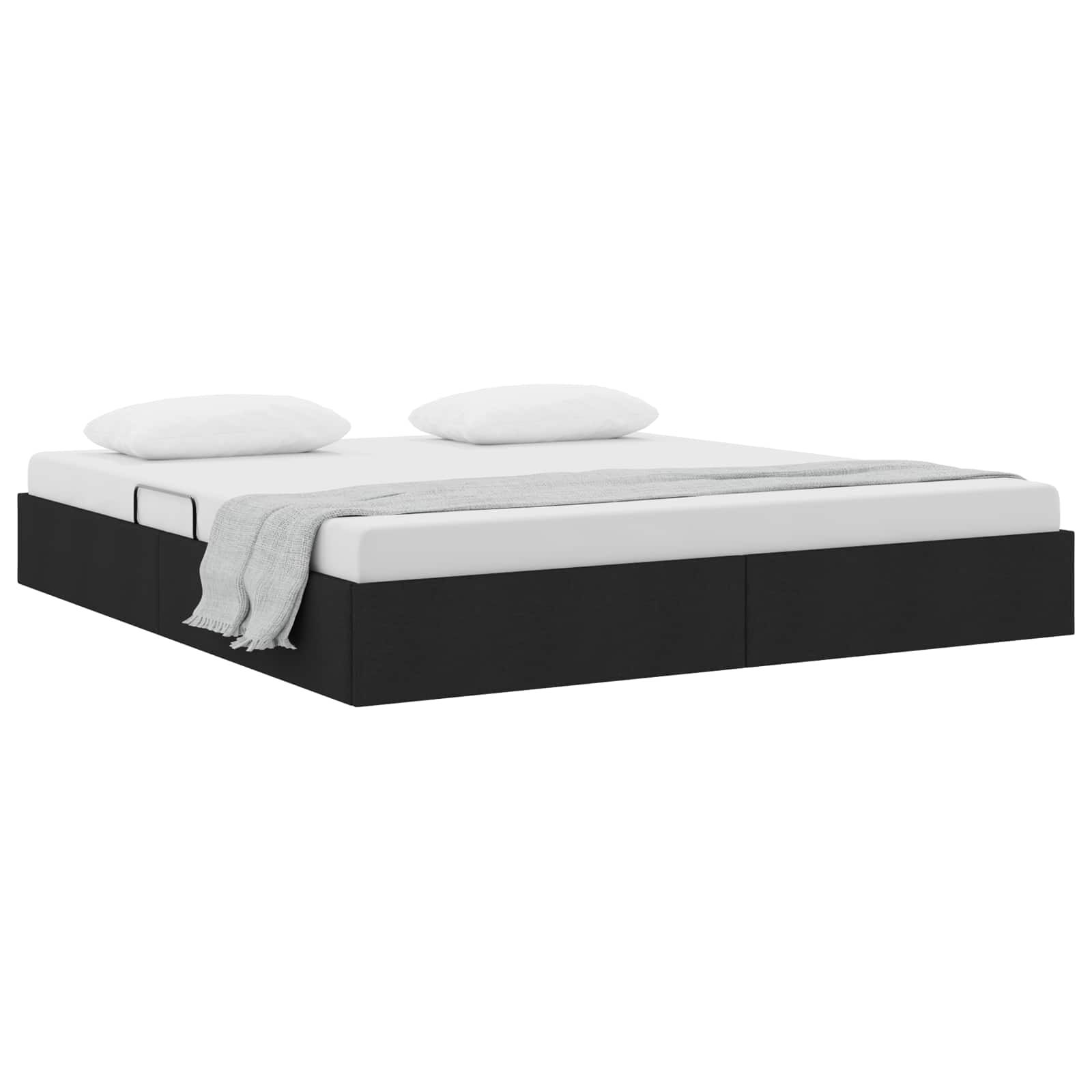 Letto ottomano con archiviazione Nero 160 x 200 cm Tessuto | homemem39