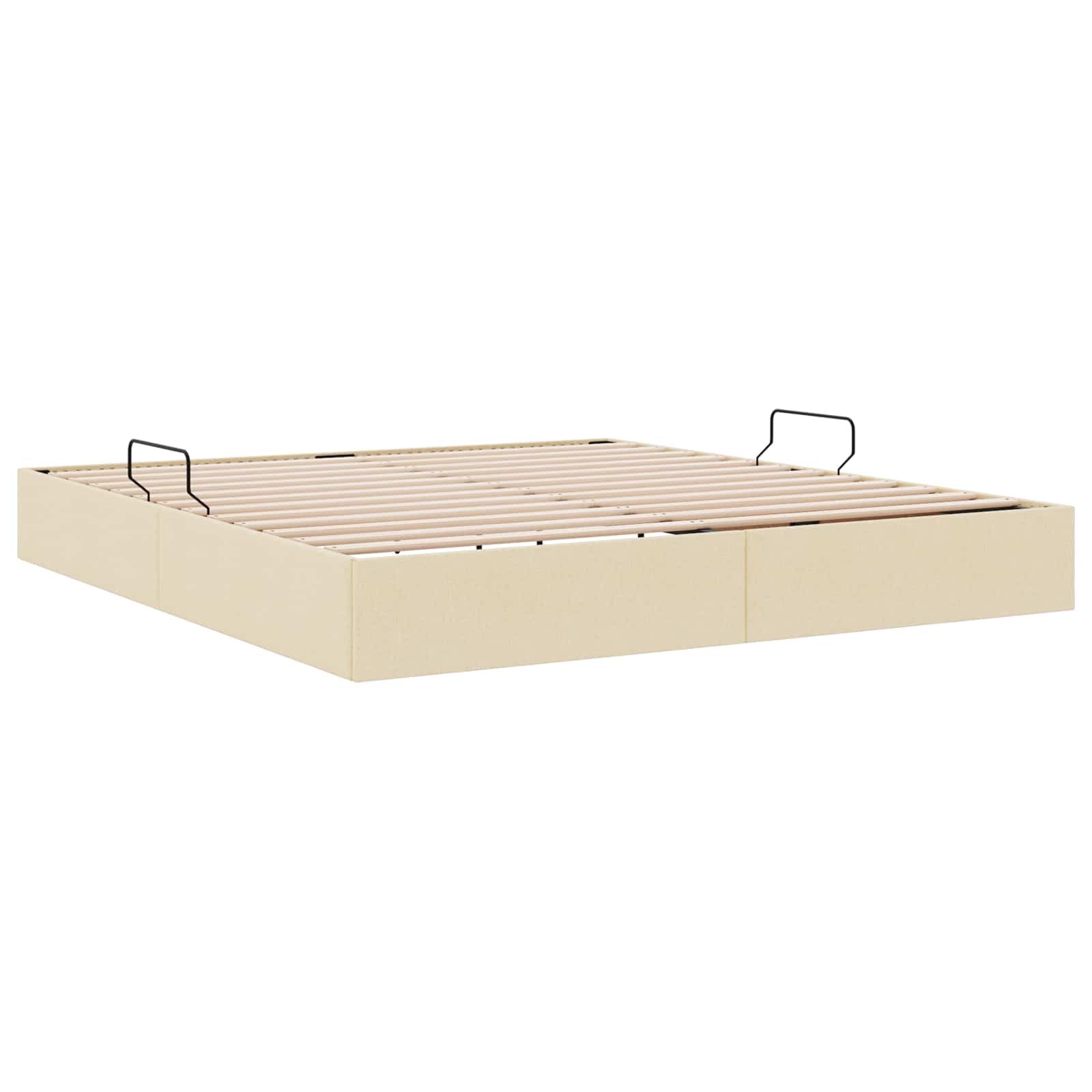 Letto ottomano con archiviazione Crema 160 x 200 cm Tessuto | homemem39