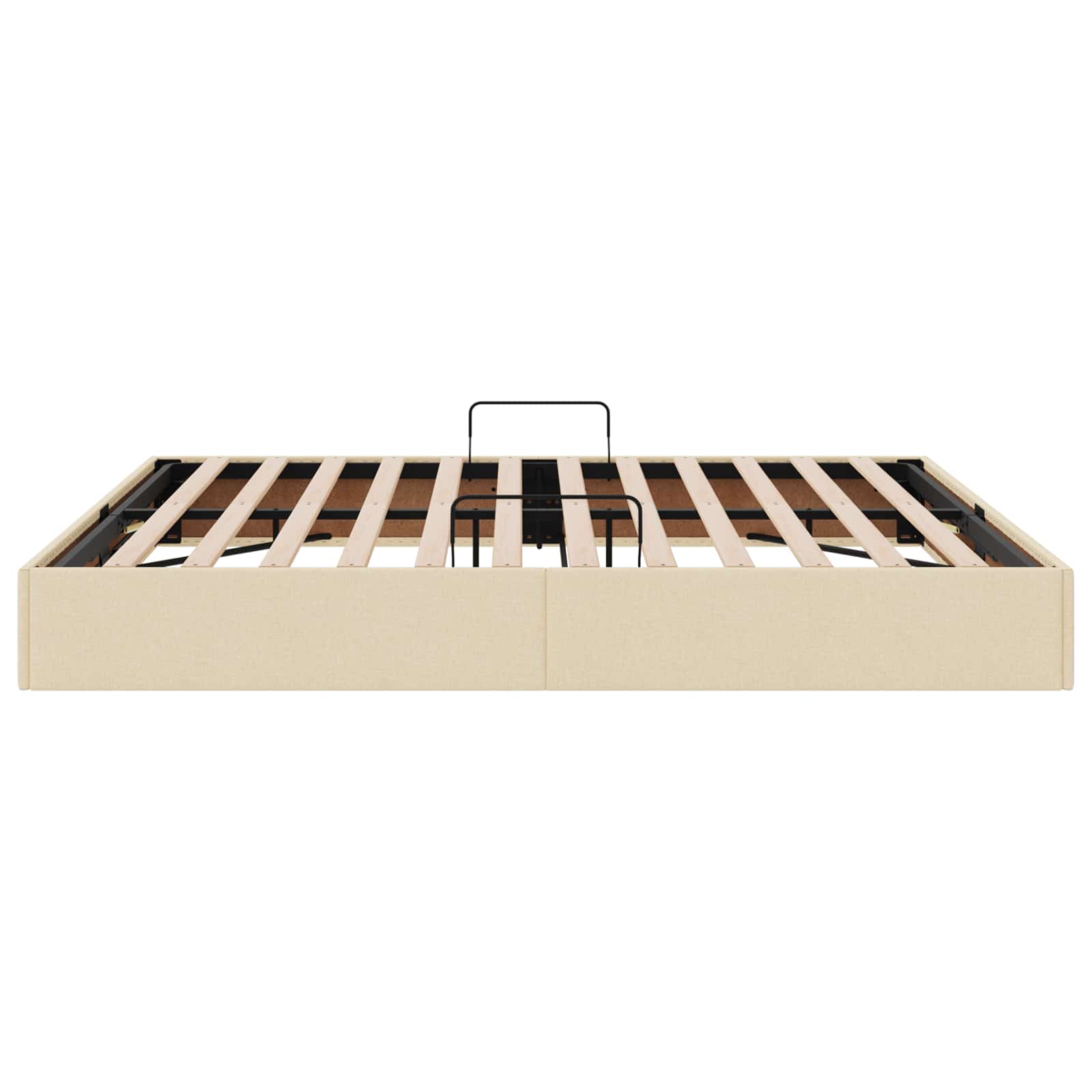 Letto ottomano con archiviazione Crema 160 x 200 cm Tessuto | homemem39