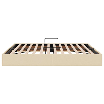 Letto ottomano con archiviazione Crema 160 x 200 cm Tessuto | homemem39