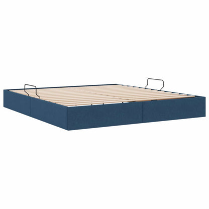 Letto ottomano con archiviazione Blu 160 x 200 cm Tessuto | homemem39