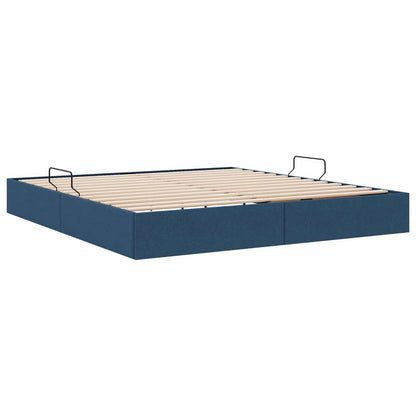 Letto ottomano con archiviazione Blu 160 x 200 cm Tessuto | homemem39