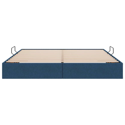 Letto ottomano con archiviazione Blu 160 x 200 cm Tessuto | homemem39