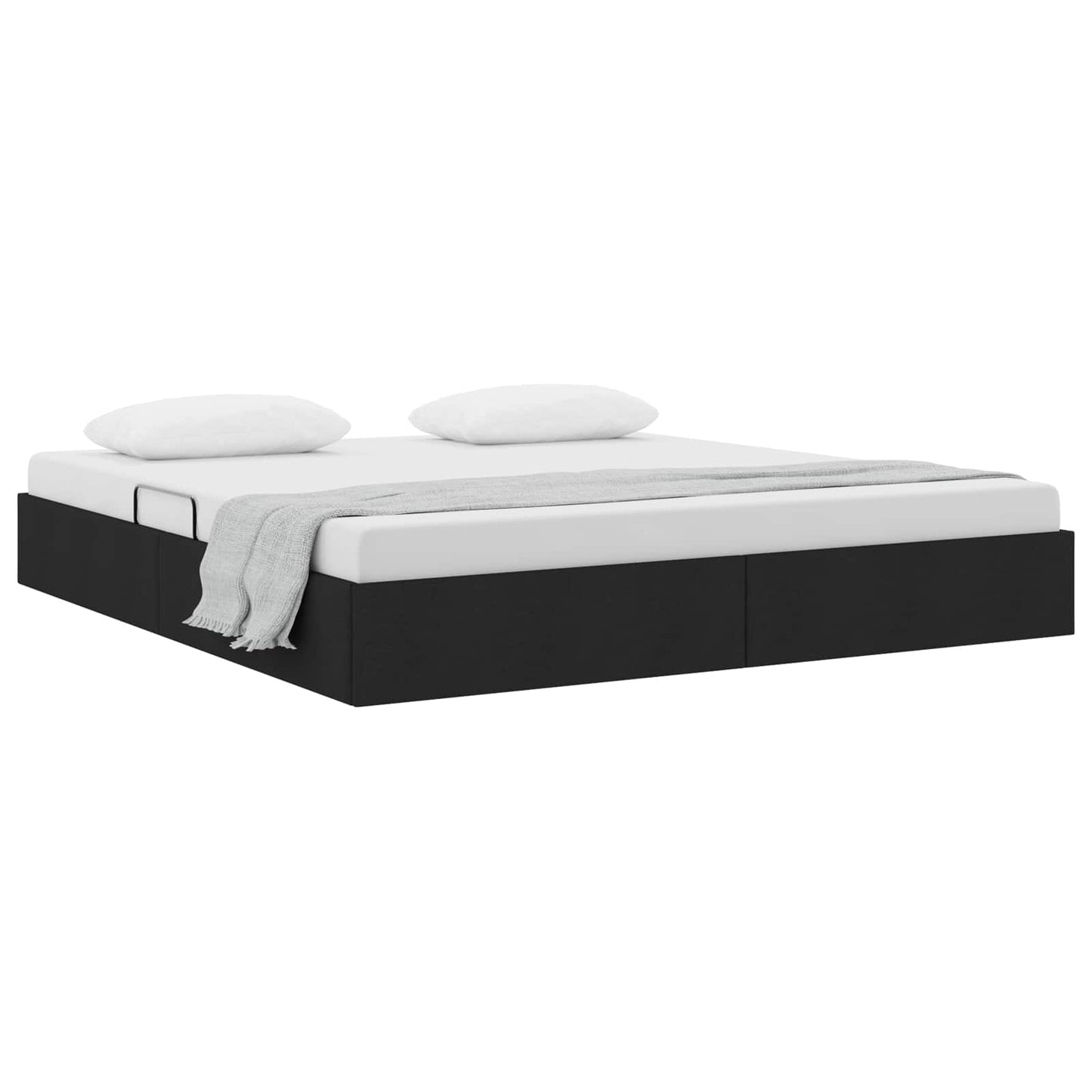 Letto ottomano con archiviazione Nero 180 x 200 cm Tessuto | homemem39