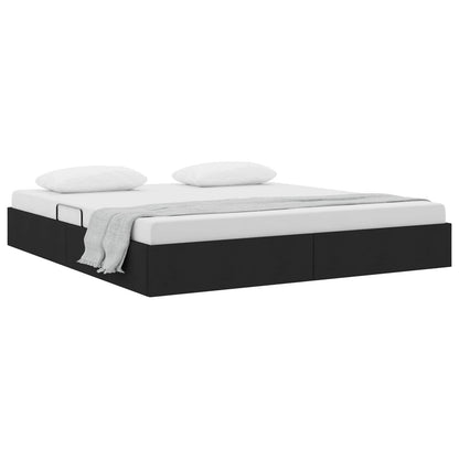 Letto ottomano con archiviazione Nero 180 x 200 cm Tessuto | homemem39