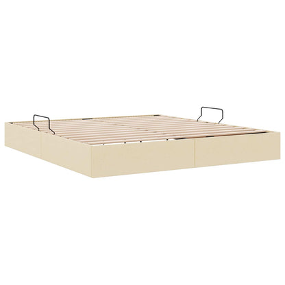 Letto ottomano con archiviazione Crema 180 x 200 cm Tessuto | homemem39
