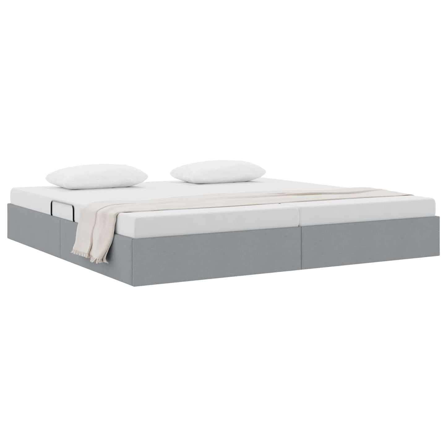 Letto ottomano Grigio chiaro 200 x 200 cm Tessuto | homemem39