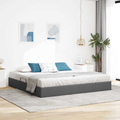 Letto ottomano Grigio scuro 200 x 200 cm Tessuto
