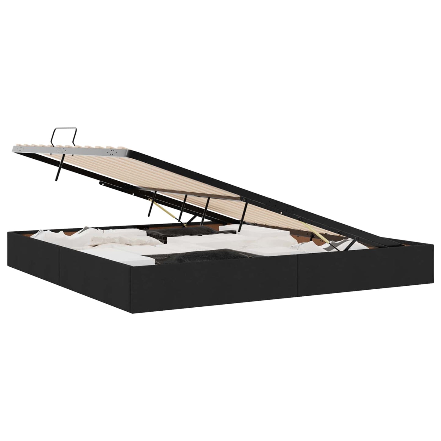 Letto ottomano con archiviazione Nero 200 x 200 cm Tessuto | homemem39