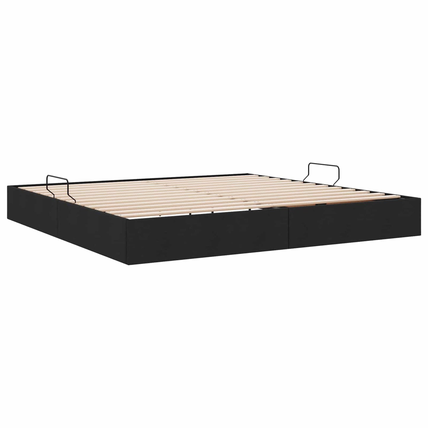 Letto ottomano con archiviazione Nero 200 x 200 cm Tessuto | homemem39