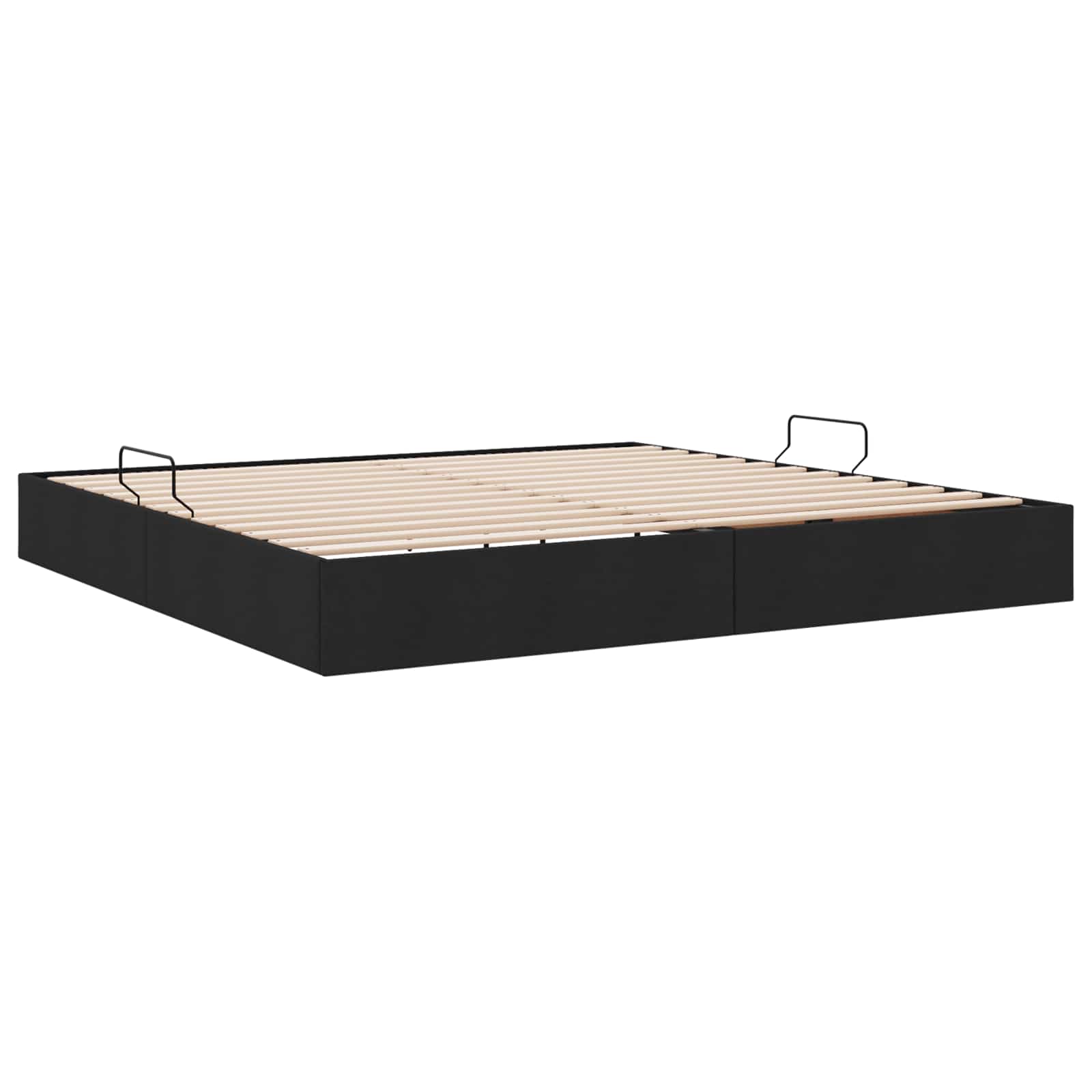Letto ottomano con archiviazione Nero 200 x 200 cm Tessuto | homemem39