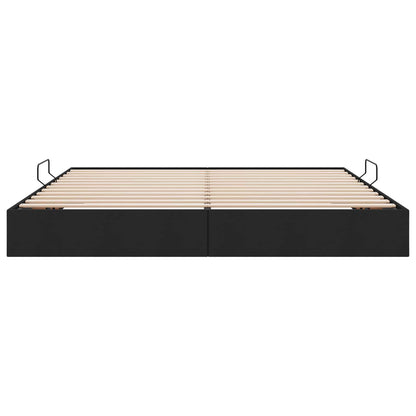 Letto ottomano con archiviazione Nero 200 x 200 cm Tessuto | homemem39