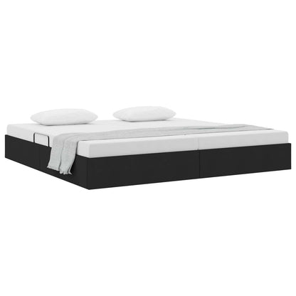 Letto ottomano con archiviazione Nero 200 x 200 cm Tessuto | homemem39