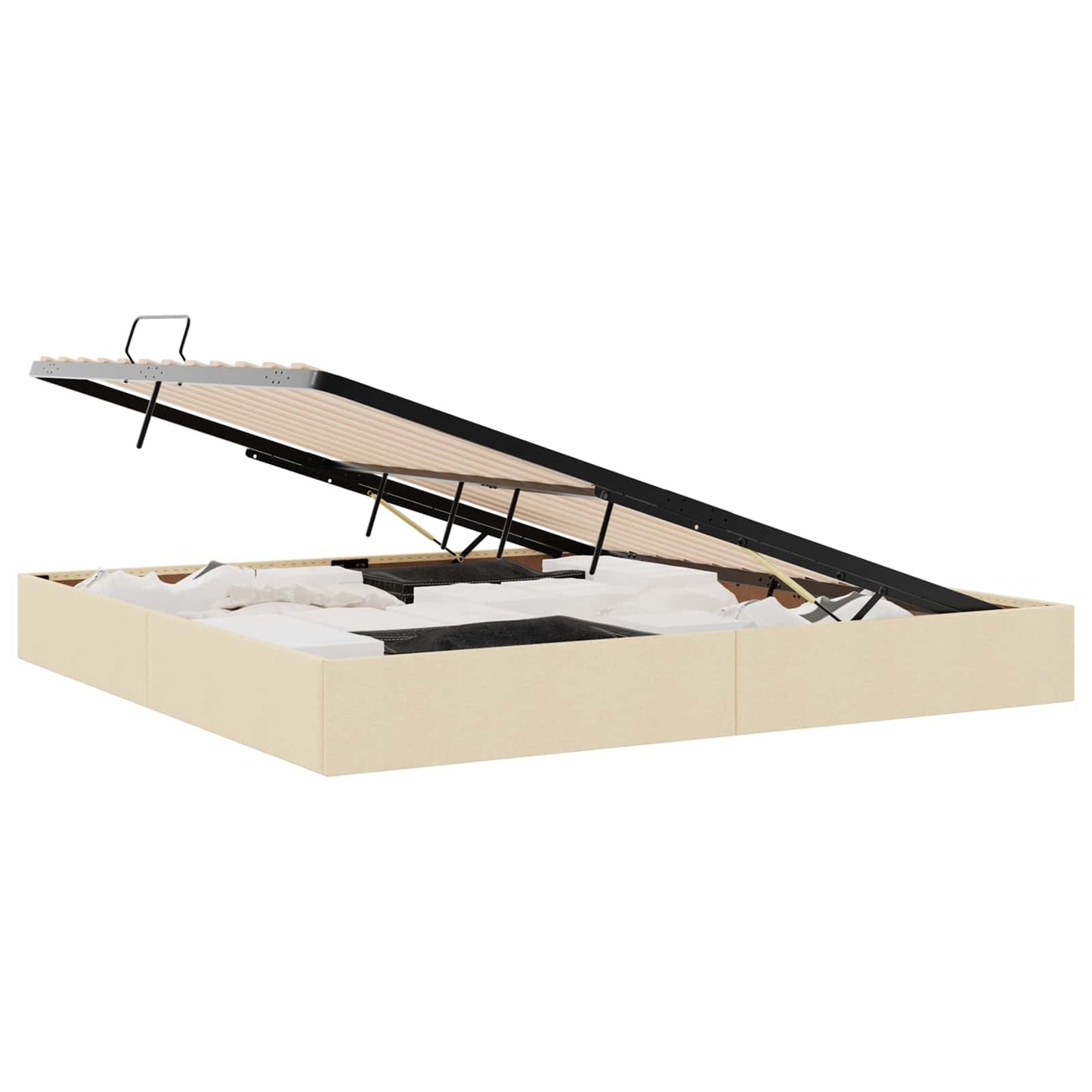 Letto ottomano con archiviazione Crema 200 x 200 cm Tessuto | homemem39